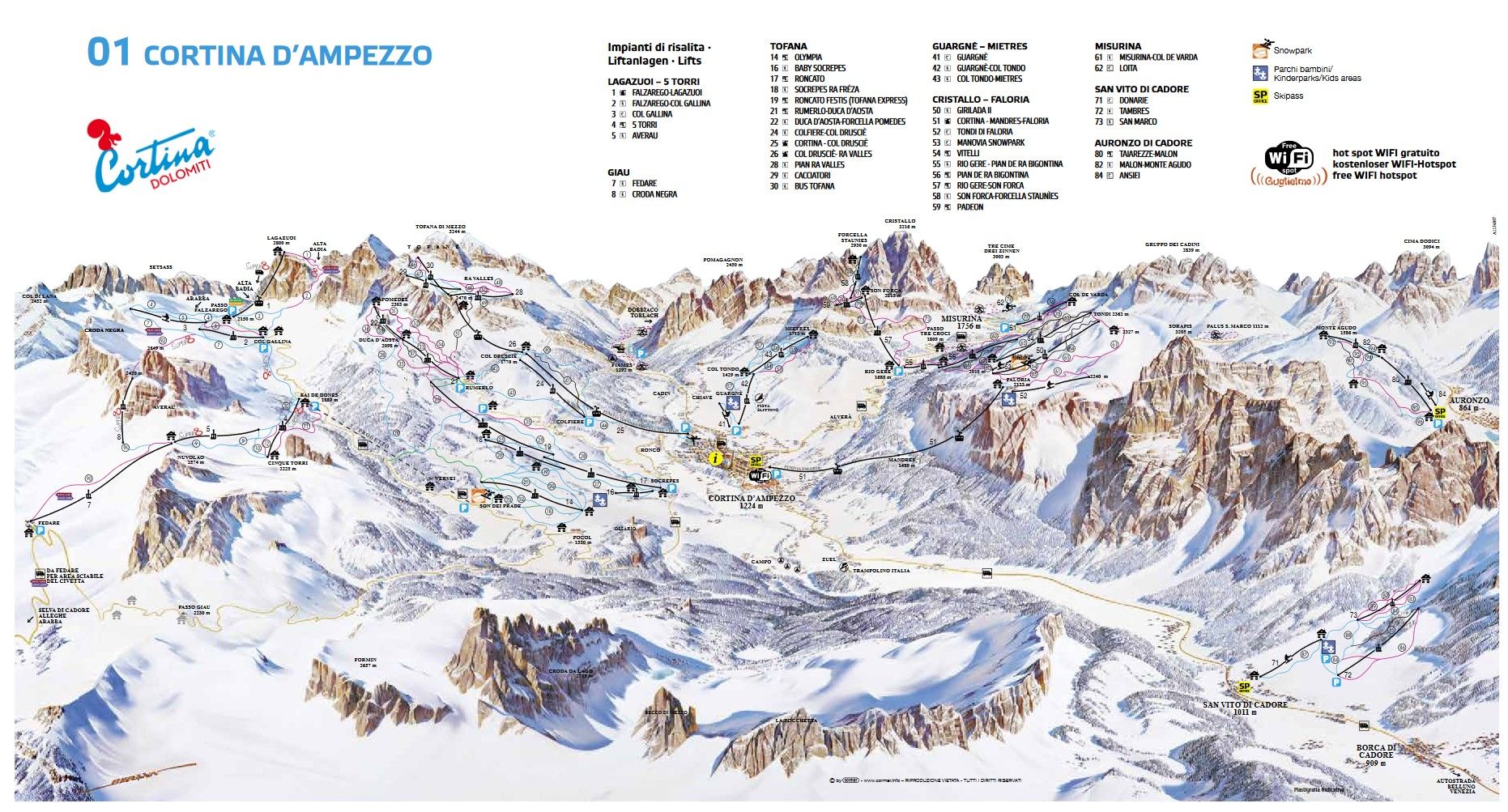 Cortina dAmpezzo skimapa